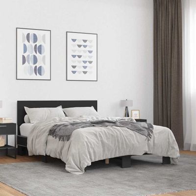 vidaXL Posteľný rám čierny 120x190 cm kompozitné drevo a kov