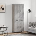 vidaXL Vysoká skrinka sivý dub sonoma 69,5x34x180 cm spracované drevo