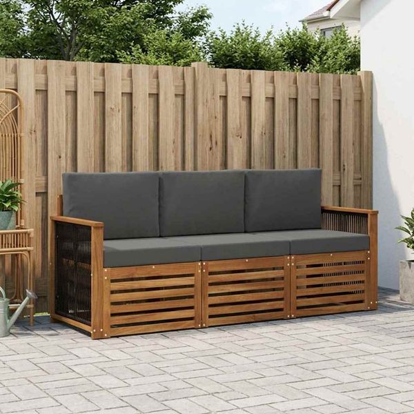 vidaXL Súpravy pohoviek s vankúšom 3 pcs Pevné akáciové drevo