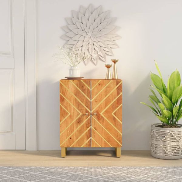 vidaXL Bočná skrinka hnedo-čierna 60x33,5x75 cm masívne mango