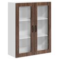 vidaXL Nástenný sklenený kabinet LUCCA Hnedý dub 80 x 31 x 100 cm