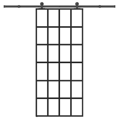 vidaXL Posuvné dvere s kovaním ESG sklo a hliník 90x205 cm