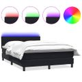 vidaXL Posteľný rám boxspring s matracom a LED čierny 160x210 cm zamat
