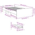 vidaXL Posteľný rám so zásuvkami dymový dub 90x190 cm kompozitné drevo