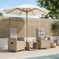 vidaXL Záhradný lounge set 3 ks Beige a svetlo šedá