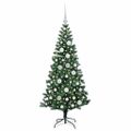 vidaXL Umelý predsvietený vianočný stromček Zelená 120 cm PVC a kov