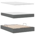 vidaXL Postel s úložným prostorem a matrací Tmavo šedá 140 x 200 cm