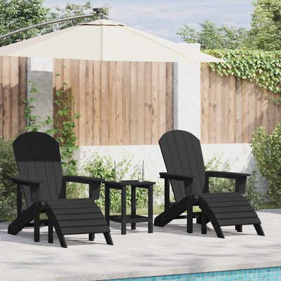 vidaXL Záhradná stolička 2 pcs Čierna 83 x 74 x 92 cm Polyetylén