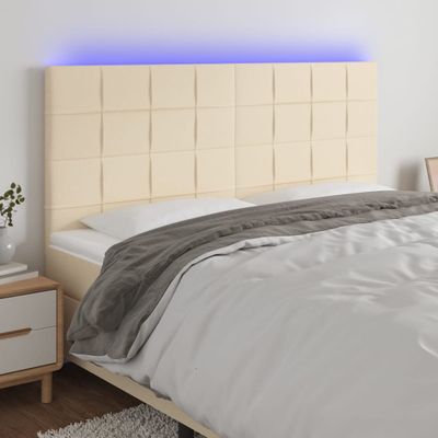 vidaXL Čelo postele krémové 160x5x118/128 cm kožalátka