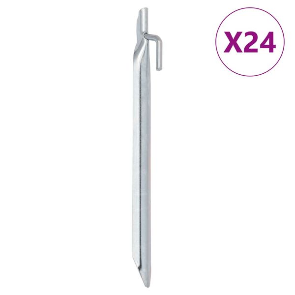 vidaXL Stanové kolíky 24 ks v tvare U 24 cm Ø20 mm pozinkovaná oceľ