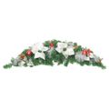 vidaXL Vianočný oblúk s LED svetlami, zelený 90 cm, PVC