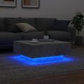 vidaXL Konferenčný stolík s LED svetlami betónovo sivý 80x80x31 cm