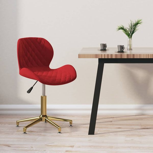 335046 vidaXL Swivel Dining Chair Wine Red Velvet