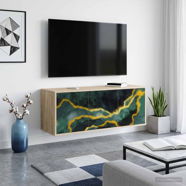 vidaXL Nástenný TV kabinet WIJHE 102 x 33 x 40 cm Dub sonoma