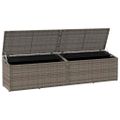 vidaXL Záhradný úložný box sivý 220x50x58 cm polyratan