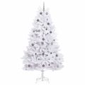 vidaXL Umelý Sklápací Vianočný Stromček LED Biela 120 x 120 x 240 cm