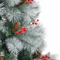 vidaXL Umelý vianočný stromček Zelená a biela 210 cm PVC, kov a plast