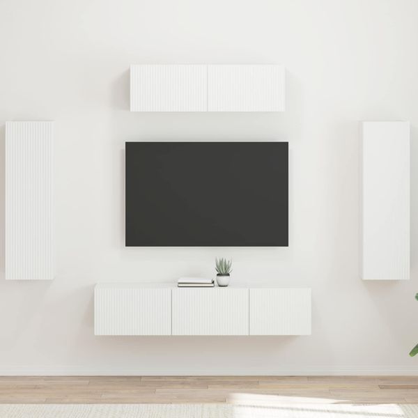 vidaXL TV skrinka 5 pcs Biela