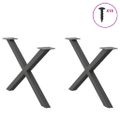 vidaXL Nohy konferenčného stolíka v tvare X, 2 ks, antracitové, 70 x (42-43) cm, oceľ