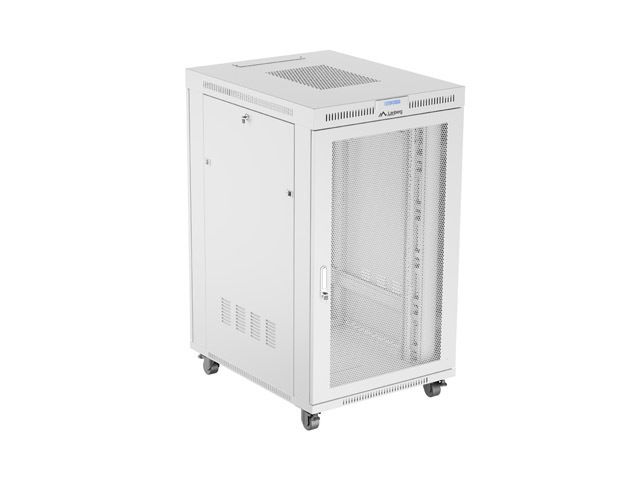 19'' Voľne stojaca racková skriňa 27U 800X1000 šedá lcd s perforovanými dverami lanberg (ploché balenie)