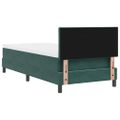 vidaXL Posteľ s pružinovým rámom Tmavozelená 90 x 200 cm Zamat