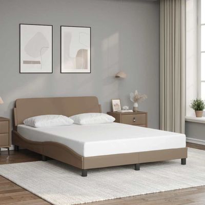 vidaXL Rám postele Dover kapučínový 120x200 cm umelá koža