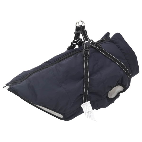 vidaXL Psí kabát Námornícka modrá L48 Flís a polyester