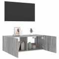 vidaXL TV nástenná skrinka s LED svetlami sivá sonoma 80x35x31 cm