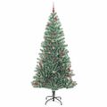 vidaXL Umelý vianočný stromček, snehom obalený, s LED svetlom 240 cm