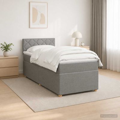 vidaXL Posteľ boxspring s matracom Svetlosivá 80 x 200 cm Látka