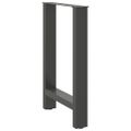 vidaXL Nohy k jedálenskému stolu, antracitové, 2 ks, 60 x (72-73) cm, oceľové