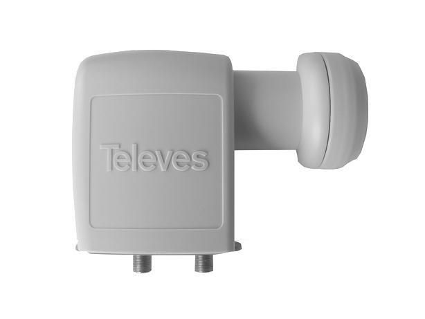 Konvertor SAT TWIN TELEVES sivý [747002]