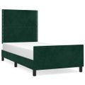 vidaXL Posteľ bez matraca tmavozelený 90x200 cm zamat