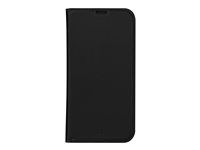 Puzdro s klopou pre mobilný telefón - polyuretán (PU), plast - čierna - pre Apple iPhone 14 Pro