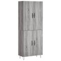 vidaXL Vysoká skrinka sivý dub sonoma 69,5x34x180 cm spracované drevo