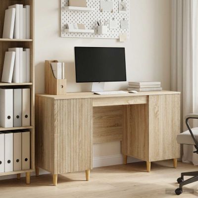 vidaXL Stôl s poličkou Dub sonoma 142,5 x 50 x 75 cm Kompozitné drevo
