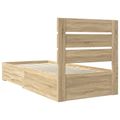 vidaXL Rám postele Sonoma dub a striebro 75 x 190 cm Kompozitné drevo