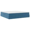 vidaXL Postel s úložným prostorem a matrací Tmavomodrá 200 x 200 cm