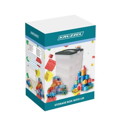 Úložný box na stavebnicu, 29 l, 4 poschodia Kruzzel 25758 Úložný box na stavebnici, 29 l, 4 patra Kruzzel 25758