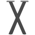 vidaXL Nohy konferenčného stolíka v tvare X, 2 ks, antracitové, 38 x (42-43) cm, oceľ