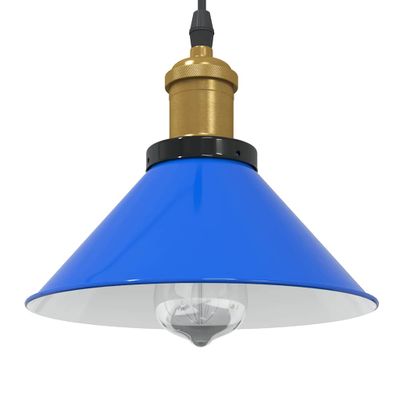 VidaXL Závesná lampa výškovo nastaviteľná E27 lesk tmavomodrá Ø 22 cm
