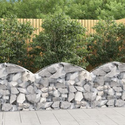 vidaXL Oblúkový gabionový kôš 100x30x60/80 cm pozinkované železo