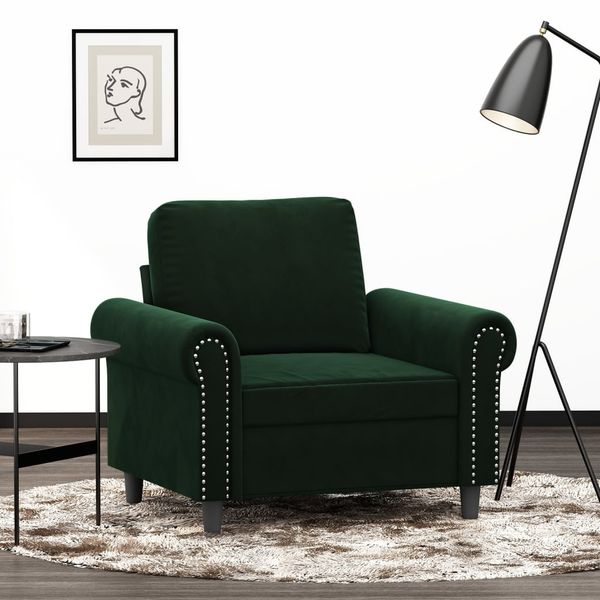 vidaXL Kreslo zelené 60 cm zamat