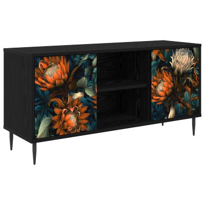 vidaXL TV skrinka LOCHEM 102 x 33 x 51 cm Čierny dub Kompozitné drevo