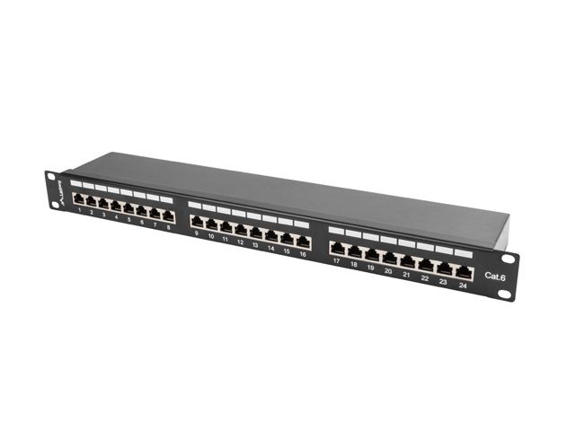 LANBERG PATCH PANEL 24 PORTOV 1U 19'' CAT.6 FTP TIENE ČIERNY