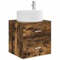 vidaXL Sada kúpeľňového nábytku 3 ks Dymový dub 49,5 x 44,5 x 65,5 cm