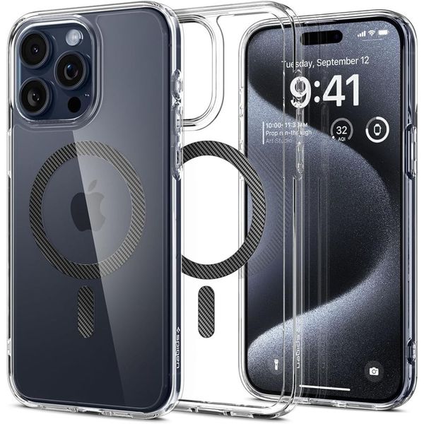 Obal Spigen Ultra Hybrid Magsafe pre iPhone 15 Pro 6,1" uhlíkové vlákno