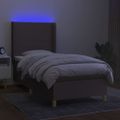 vidaXL Posteľ boxsping s matracom a LED sivohnedá 100x200 cm látka