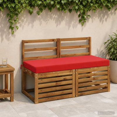 vidaXL Vankúš na lavičku SOEST 100% polyester Červená 120 x 50 x 8 cm