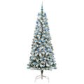 vidaXL Umelý Sklápací Vianočný Stromček 300 LED Zelená a biela 210 cm
